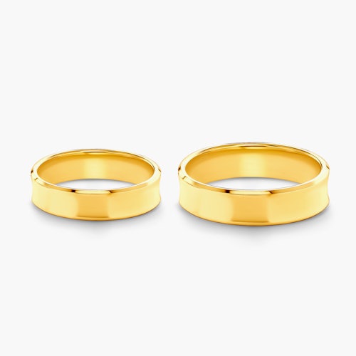 Obrączki ślubne: złote, wklęsłe, 5 mm